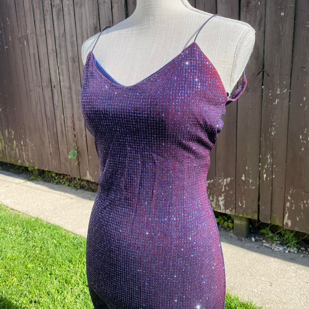 City Triangles Women's Purple Sparkly Dress